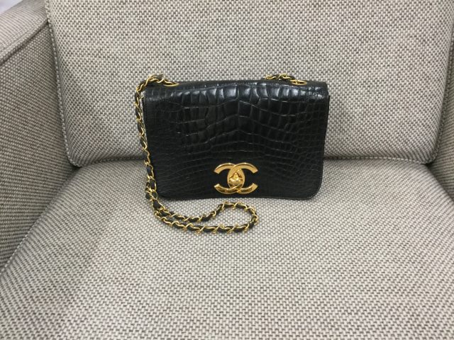 シャネル CHANEL ヴィンテージ クロコ チェーンショルダー」買取させて