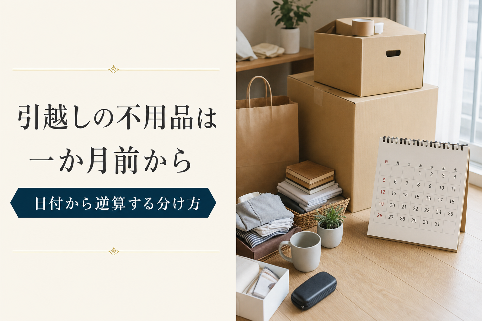引越しの不用品は1か月前から｜日付から逆算する分け方