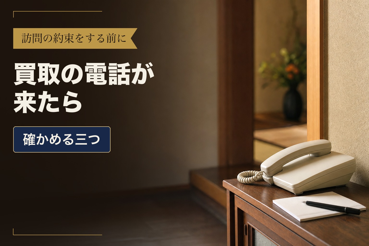訪問の約束をする前に　買取の電話が来たら　確かめる三つ