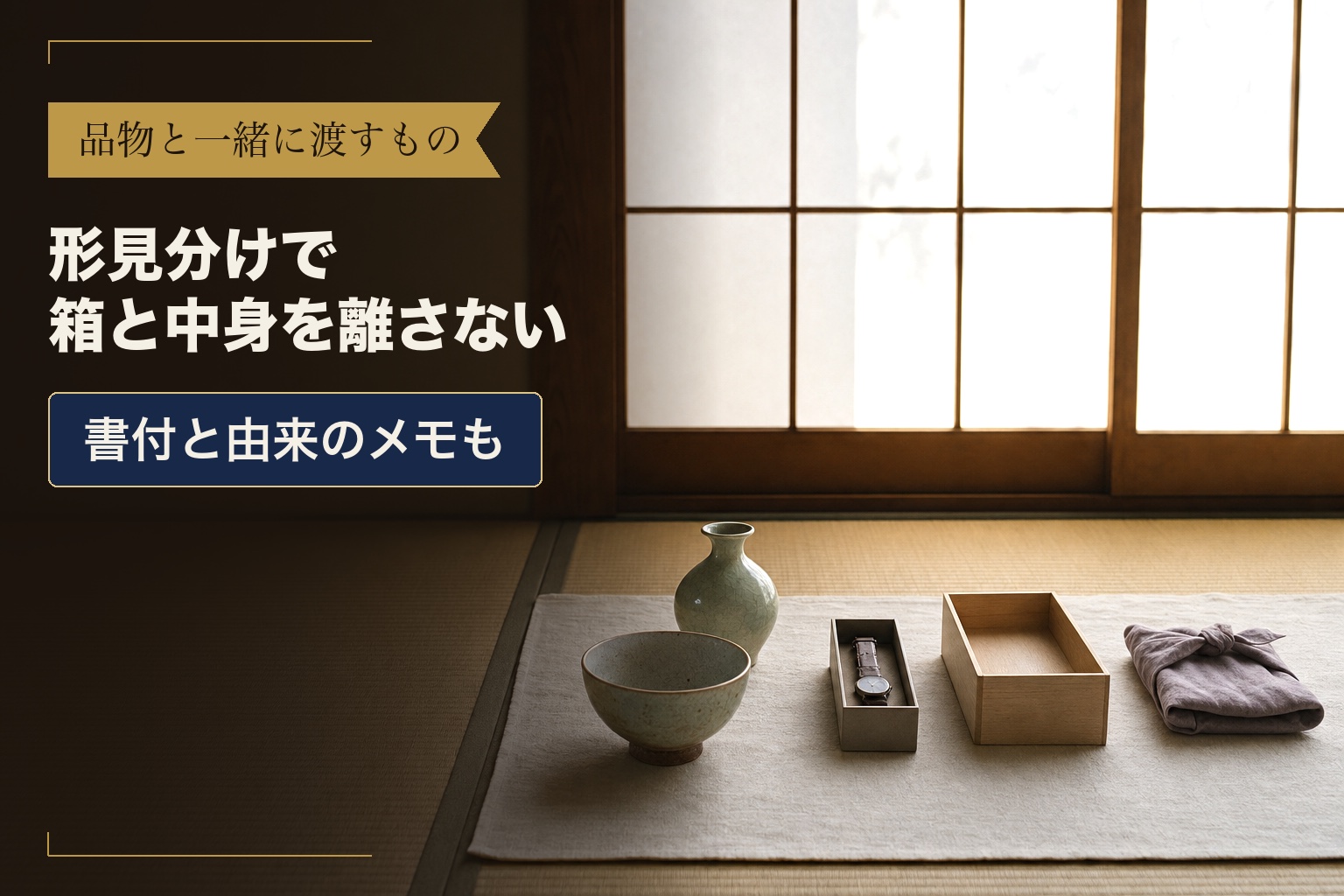 形見分けで箱と中身を離さない 品物と一緒に渡すもの 書付と由来のメモも