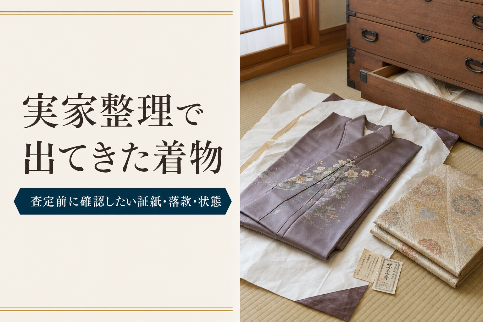 実家整理で出てきた着物｜査定前に確認したい証紙・落款・保管状態
