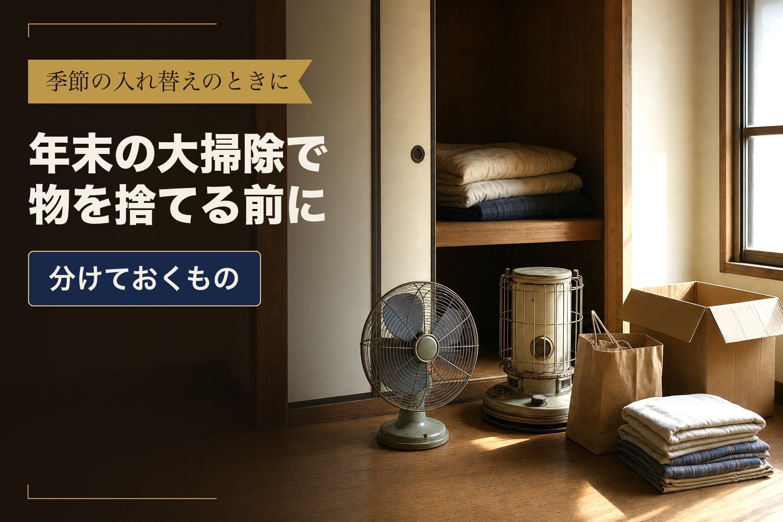 年末の大掃除で物を捨てる前に 季節の入れ替えのときに分けておくもの